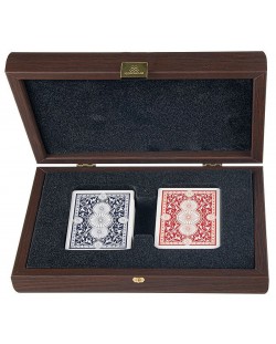 Carti de joc Manopoulos - In cutie din lemn, nuc inchis
