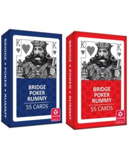 Cărți de joc Cartamundi - Poker, Bridge, Rummy spate albastru/roșu