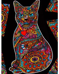 Tablou de colorat ColorVelvet - Pisică, 47 x 35 cm