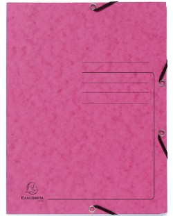 Mapa din carton Exacompta - cu elastic, roz
