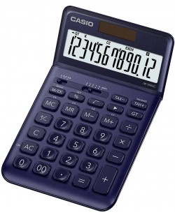 Calculator de birou Casio - JW-200SC, Afisaj cu 12 cifre, albastru închis metalic