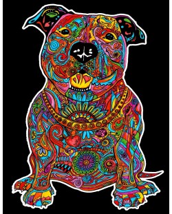 Tablou de colorat ColorVelvet - Pitbull, 29,7 x 21 cm