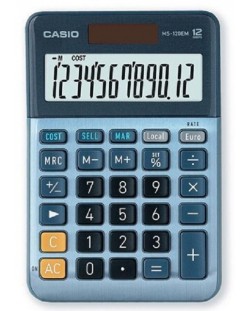 Calculator Casio MS-100EM de masa, 10 dgt, albastru metalic