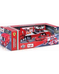 Camion-garaj Maisto - Ferrari Evolution Hauler, cu 2 masini