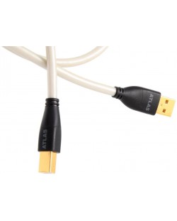 Cablu Atlas - USB-A/USB-B, 1m, alb/negru
