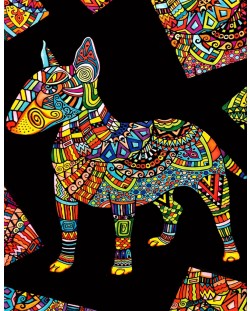 Tablou de colorat ColorVelvet - Bull Terrier, 29,7 x 21 cm