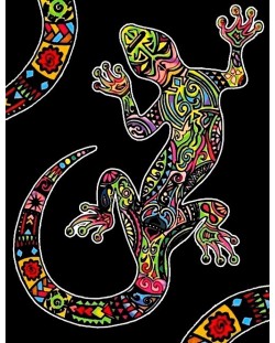 Tablou de colorat ColorVelvet - Salamandră, 47 x 35 cm