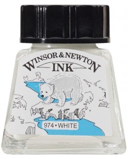Cerneală de caligrafie Winsor & Newton - Alb, 14 ml