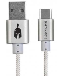 Cablu Spartan Gear – Type C USB 2.0, 2m, alb