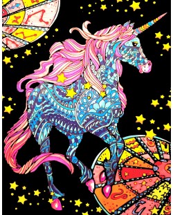 Tablou de colorat ColorVelvet - Unicorn, 47 x 35 cm