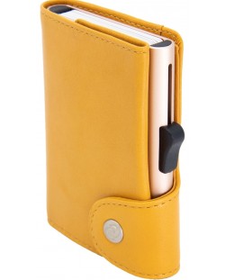 Husa pentru carduri C-Secure - Portofel cu buzunar pentru monede, XL, galben 
