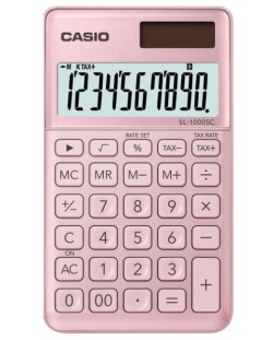 Calculator Casio SL-1000SC de buzunar, 10 dgt, roz metalic