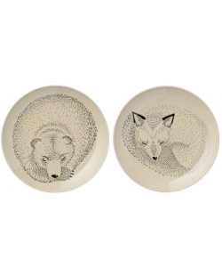 Farfurii din ceramica Bloomingville Sleeping Fox Adelynn - 2 buc.
