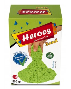 Nisip kinetic in cutie Heroes - Culoare verde, 500g