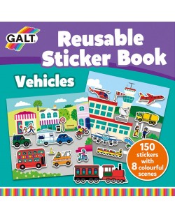 Carte cu stickere reutilizabile Galt - Vehicule