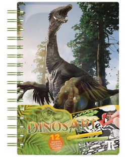Carte de colorat cu catifea DinosArt - Dinozauri