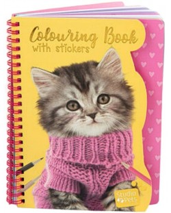 Studio Pets Carte de colorat cu autocolante - A5, pisicuță