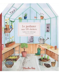 Moulin Roty Carte cu autocolante - Grădină, 20 de pagini