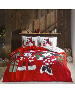 Set de dormitor cu licență TAC - Minnie & Mickey Christmas, 100% bumbac