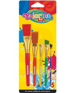 Set pensule de colorat Colorino Kids – Jumbo, 5 buc.