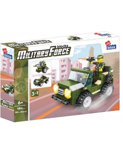 Constructor 3 în 1 Alleblox Military Force - Tanc militar, 180 piese