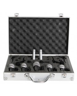 Set microfoane pentru tobe Novox - Drum Set, argintii/negre