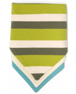 Set 3 esarfe pentru bebelusi Kiki Bibs - Green Stripe