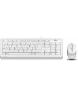 Set tastatură și mouse cu fir A4tech F1010 Fstyler - USB, alb și gri