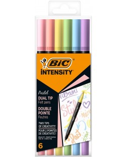 Set de markere BIC Intensity double-ended - 6 culori pastelate