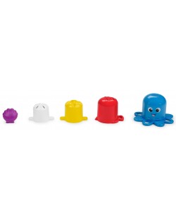 Set de jucării pentru baie Baby Einstein - Stivuitorul Opus, 5 bucăți