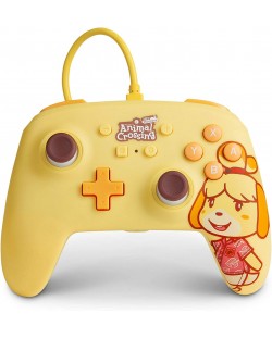 PowerA Controller - îmbunătățit, cu fir, pentru Nintendo Switch, Animal Crossing, Isabelle