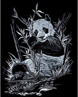 Set de gravură Royal Silver - Panda, 20 x 25 cm