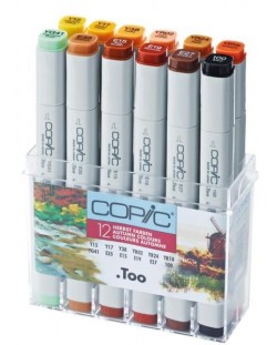 Set de markere Too Copic Classic - Tonuri de toamna, 12 culori