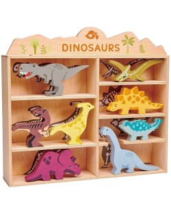 Set de figurine din lemn Tender Leaf Toys - dinozauri în stand