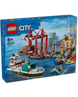 Constructor LEGO City - Port și navă de transport marfă(60422)