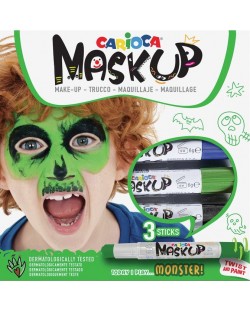 Set vopsele pentru fata Carioca Mask up - Monstru, 3 culori