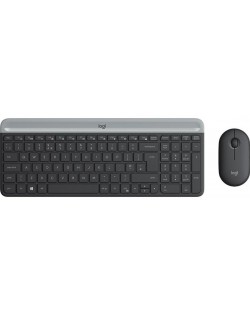 Set mouse si tastatura wireless Logitech - Combo MK470, gri