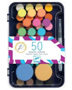 Vopsele pentru colorat Djeco - 50 culori 