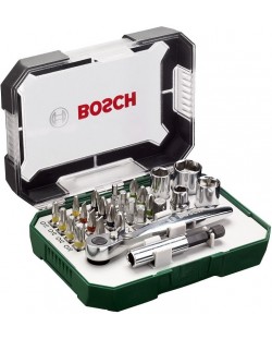 Set de biți cu clichet Bosch - 26 piese