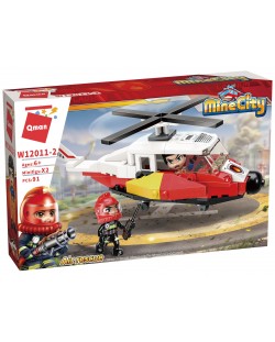 Set constructie Qman Mine City - Elicopter de salvare