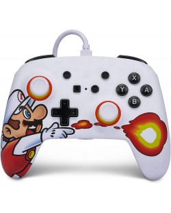 Controller PowerA - Enhanced,  cu fir, pentru Nintendo Switch, Fireball Mario