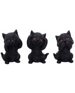 Set de statuete Nemesis Now Adult: Humor - Three Wise Kitties, 8 cm