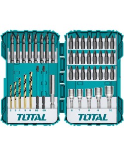 Set de biți și chei tubulare TOTAL - Industrial, 45 piese