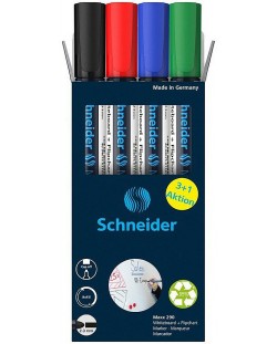 Set Markere pentru tabla alba Schneider Maxx 290, 3 mm, 4 culori