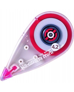 Bandă corectoare Plus Mini - roz, 4.2 mm/7 m