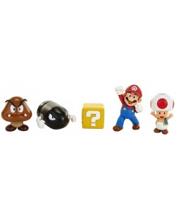 Set figurine Jakks Pacific - Super Mario, 5 bucăți