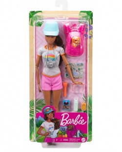 Set Mattel Barbie Wellness - Timp pentru plimbare in natura, cu catelus