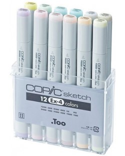 Set de markere Too Copic Sketch - EX-4, 12 culori