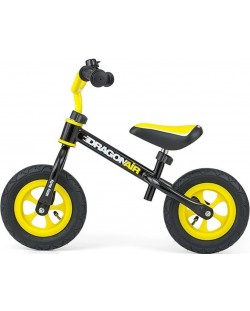 Bicicleta de echilibru Milly Mally -  Dragon Air, negru/galben