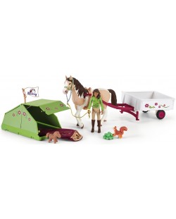 Set figurine Schleich Horse Club - Aventura cu cortul